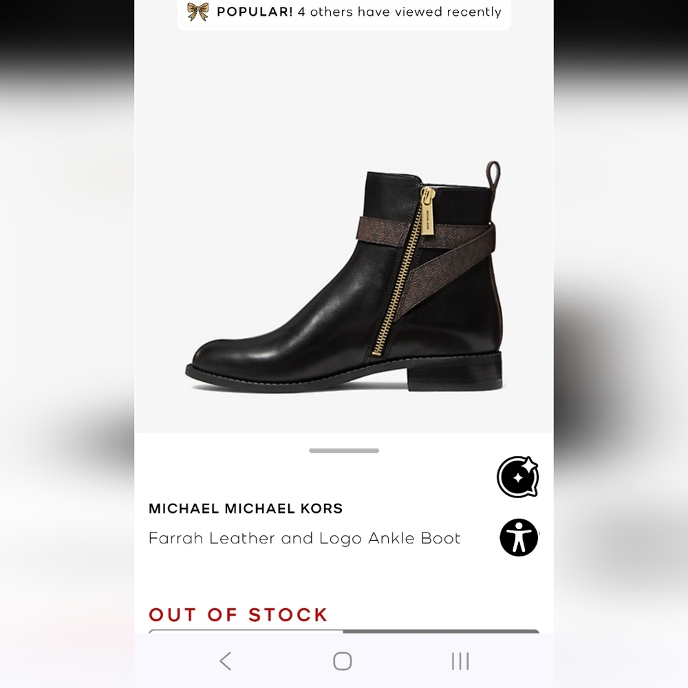 Michael Kors‎ Black Farrah Flat Ankle Booties  Women's 7.5 - Picture 11 of 14
